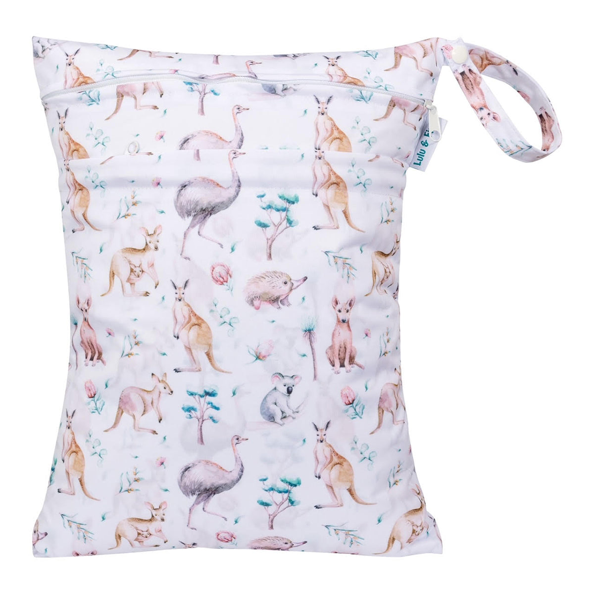 Waladi Waterproof Double Zip Wet Bag – Forest Design, 30x40cm (Medium)