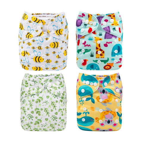 Alva Baby Nature Modern Cloth Nappy 4 Pack Trial Bundle