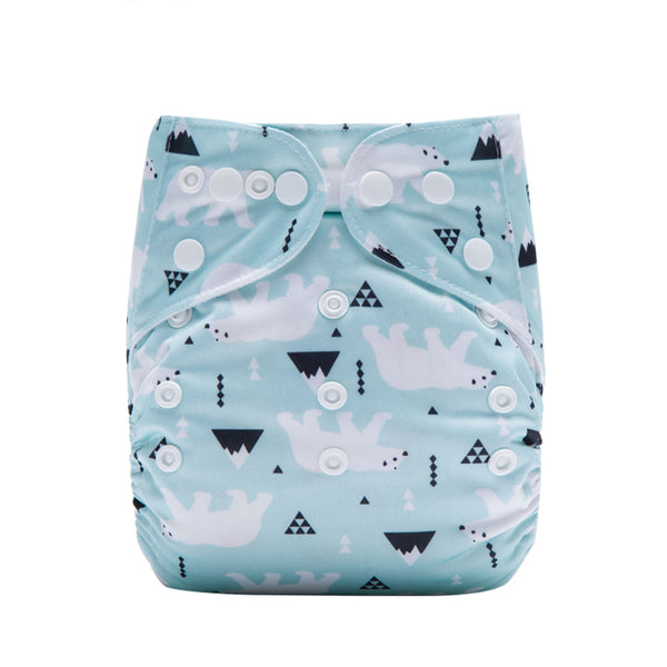 Lulu & Finn Polar Bears Print Modern Cloth Nappy