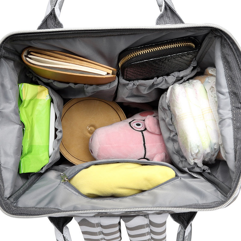 LeQueen Grey Deluxe MultiFunctional Nappy Bag Backpack Nappy Box Co