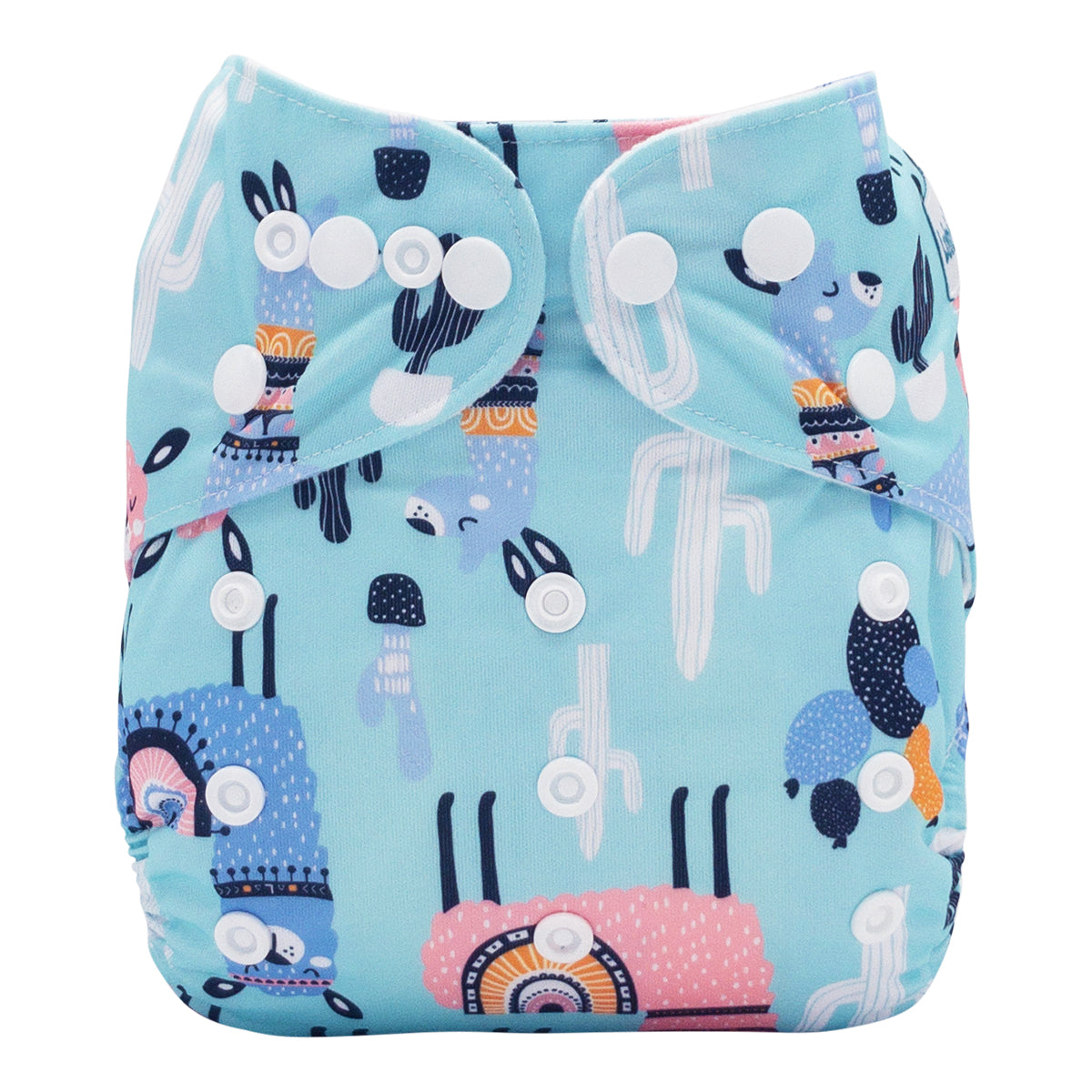 Lulu & Finn Alpacas & Cactuses Print Modern Cloth Night Nappy Nappy