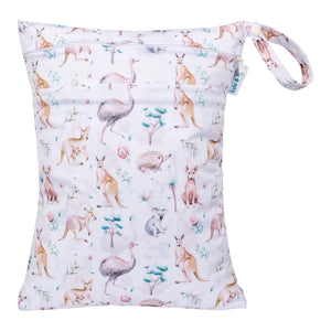 Lulu & Finn Australian Animals Print Medium Double Zip Wet Bag