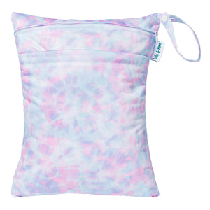Lulu & Finn Pink Tie Dye Print Medium Double Zip Wet Bag