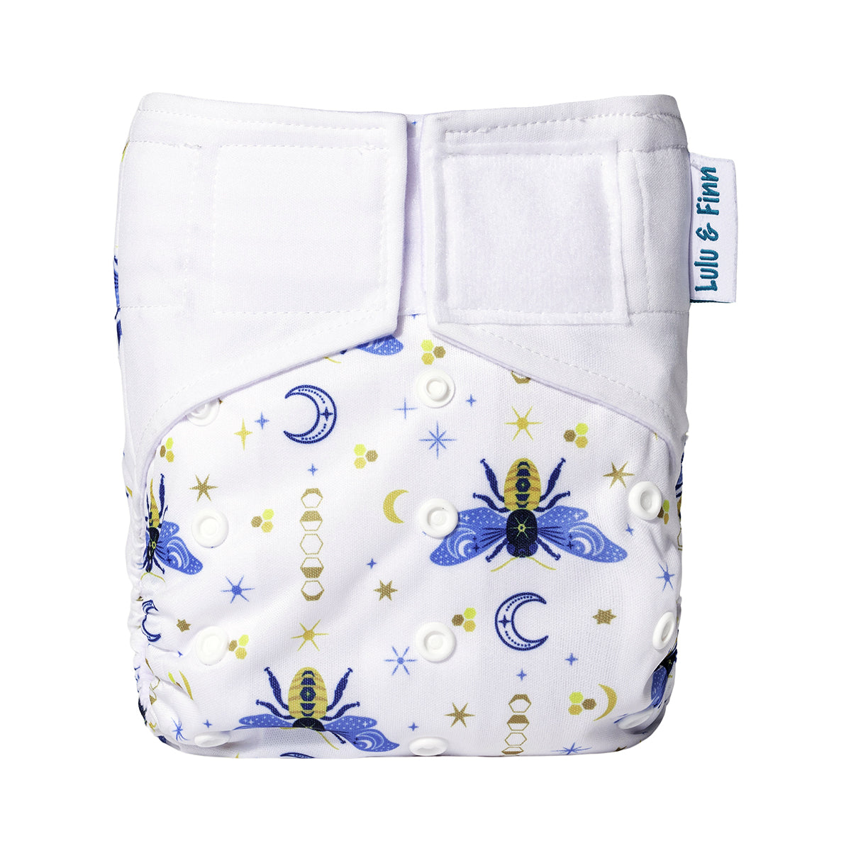 Lulu & Finn Celestial Bees Print Hook And Loop Double Gusset Modern Cl ...