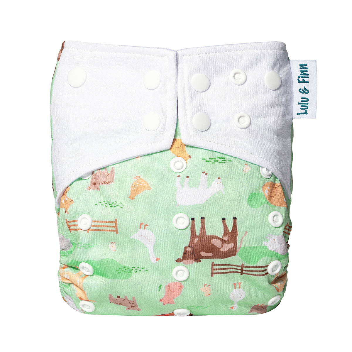 Lulu & Finn Farm Paddock Print Double Gusset Modern Cloth Nappy – Nappy ...