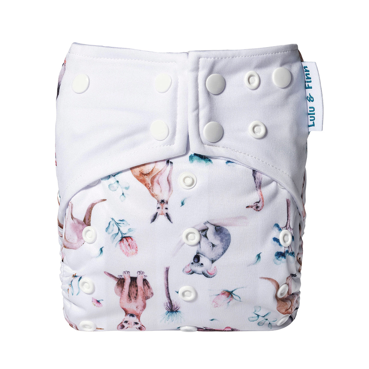 Lulu & Finn Australian Animals Print Double Gusset Modern Cloth Nappy ...