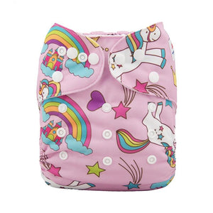 Alva Baby Rainbow Unicorns Print Modern Cloth Nappy