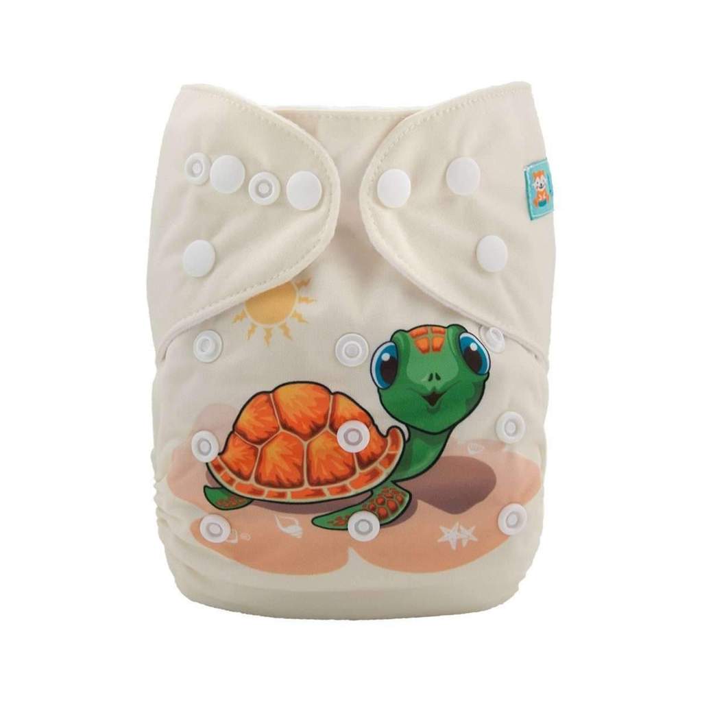 Alva Baby Cute Turtle Premium Print Modern Cloth Nappy
