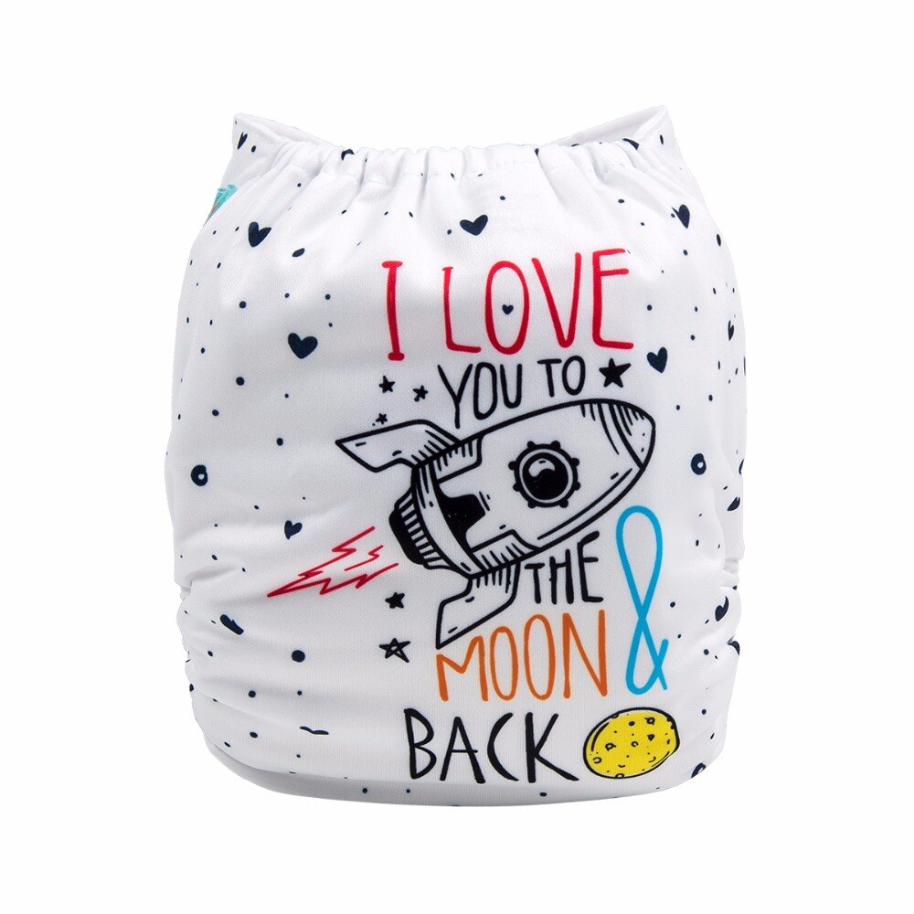 Alva Baby I Love You To The Moon And Back Premium Print Modern Cloth Nappy