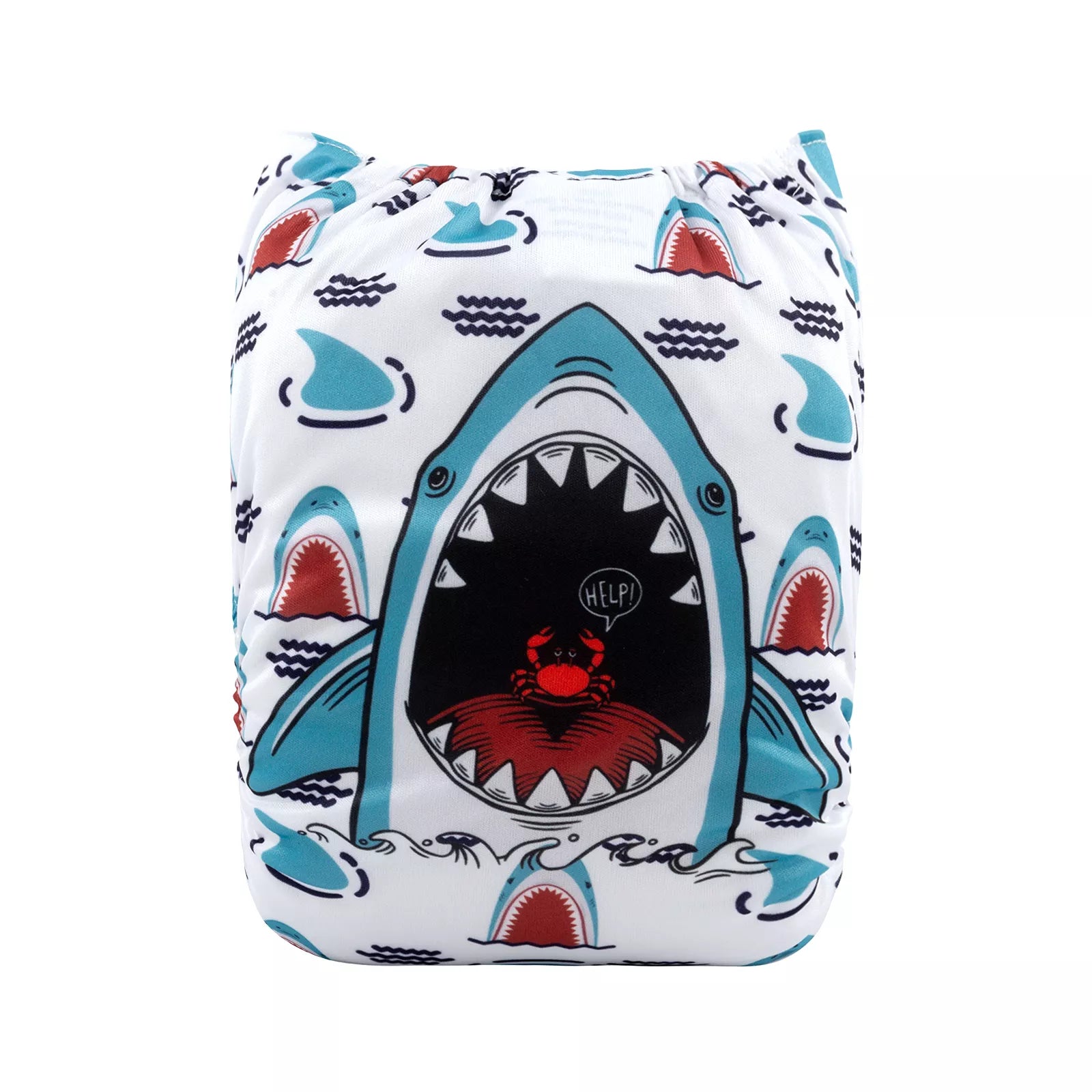 Alva Baby Shark Bait Premium Print Modern Cloth Nappy