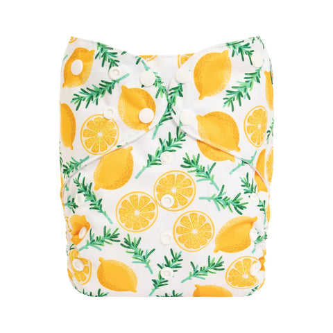 Alva Baby Lemon Thyme Print Big Junior XL Modern Cloth Nappy
