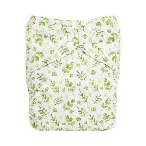 Alva Baby Gentle Greenery Print Big Junior XL Modern Cloth Nappy