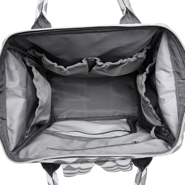 LeQueen Grey Deluxe Multi-Functional Nappy Bag Backpack
