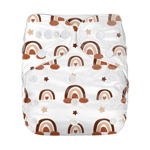 Lulu & Finn Artisanal Rainbows Print Modern Cloth Nappy