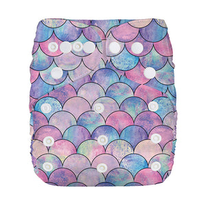 Lulu & Finn Pastel Mermaid Scales Print Modern Cloth Nappy
