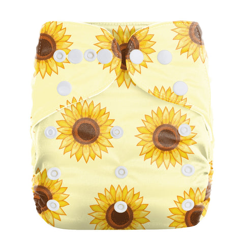 Lulu & Finn Yellow Sunflowers Print Modern Cloth Nappy
