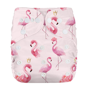 Lulu & Finn Flamingos Print Modern Cloth Nappy