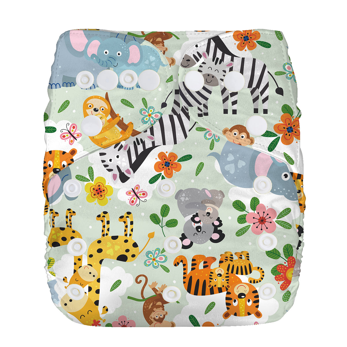 Lulu & Finn Jungle Animals Print Modern Cloth Nappy – Nappy Box Co